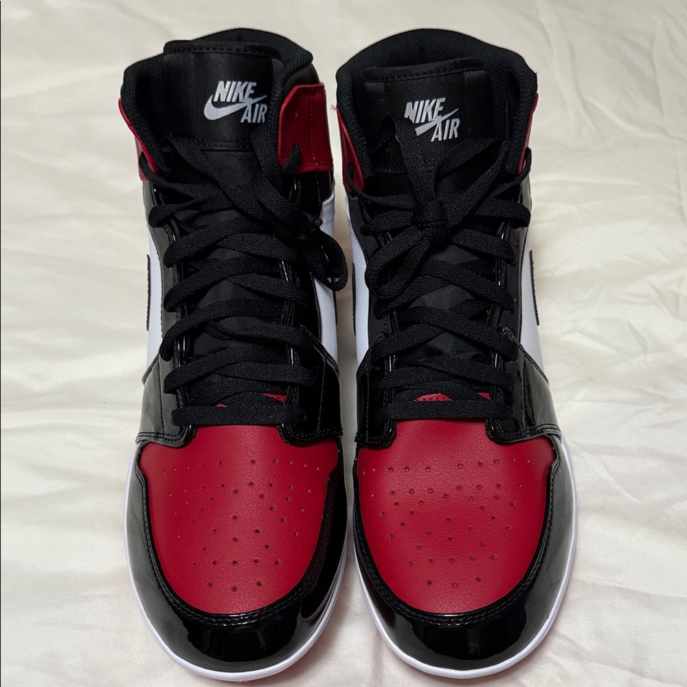 Nike Air Jordan Men's Cleats Black and Red High-Top Sneakers